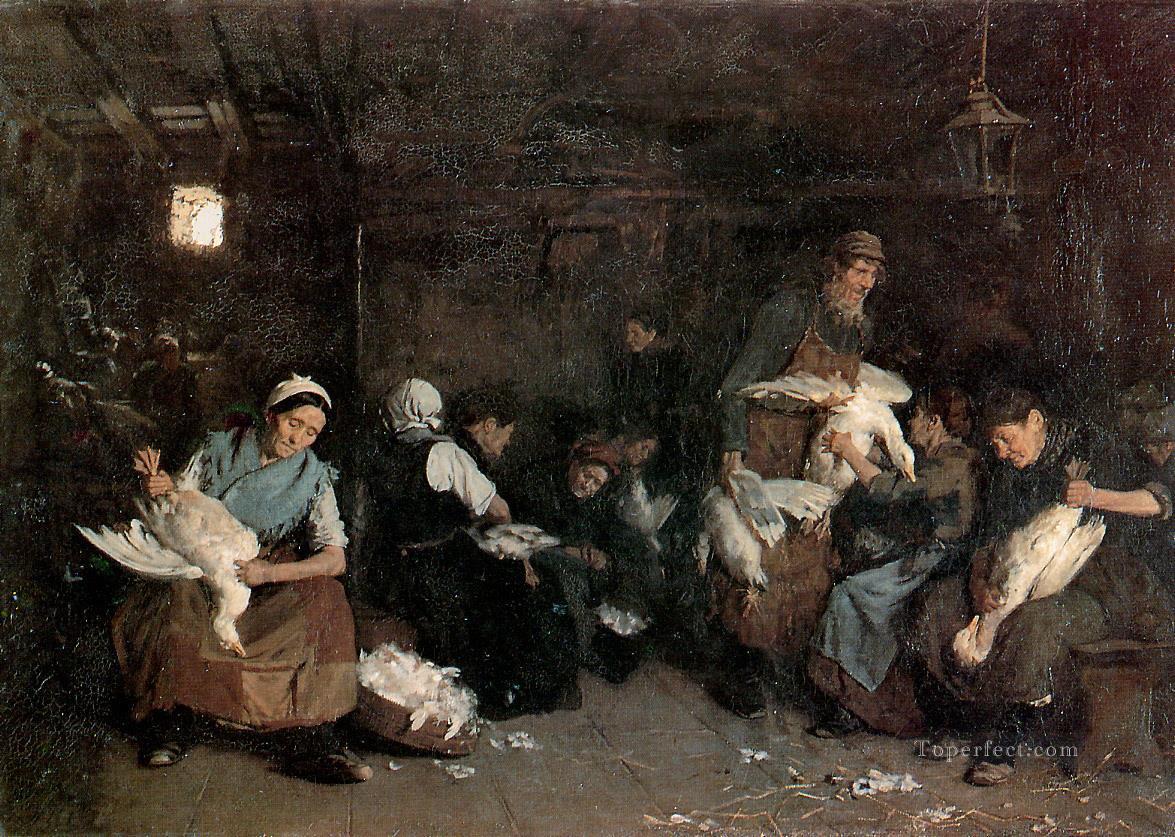 Mujeres desplumando gansos 1871 Max Liebermann Impresionismo alemán Pintura al óleo
